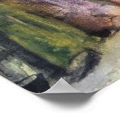 魚釣りビレッジウォータカラー ポスター (角)