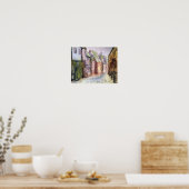 魚釣りビレッジウォータカラー ポスター (キッチン)