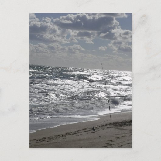 魚釣りビーチと夢 ポストカード (正面)