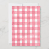 魚釣りピンクリールのおもしろいに頻繁に1歳の誕生日 招待状 (裏面)