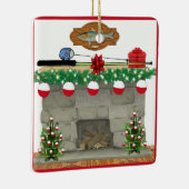 魚釣りファイアプレイスボバーライツクリスマス セラミックオーナメント (右)