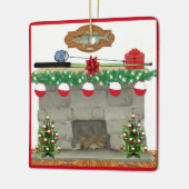魚釣りファイアプレイスボバーライツクリスマス セラミックオーナメント (左)