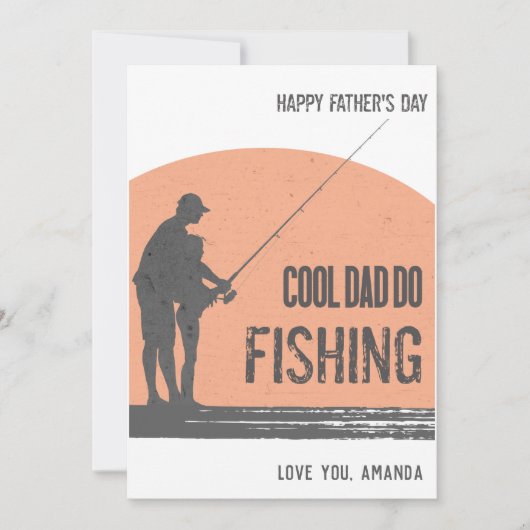 魚釣りファーザーズデイカードオレンジフィッシャーマン サンキューカード (正面)