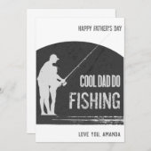 魚釣りファーザーズデイカードブラックフィッシャーマン サンキューカード (正面/裏面)