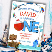 魚釣りファースト誕生日ボーイパーティーO-fish-ally 招待状