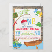 魚釣りファースト誕生日招待状ザビッグワン 招待状 (正面)