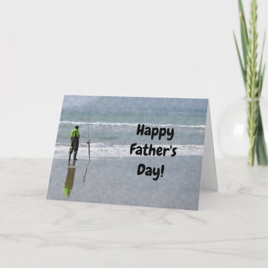 魚釣りフィッシャーパパ父の日札 カード (正面)