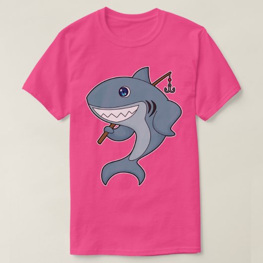 魚釣りフィッシャーフィンシングロッド Tシャツ (デザイン正面)