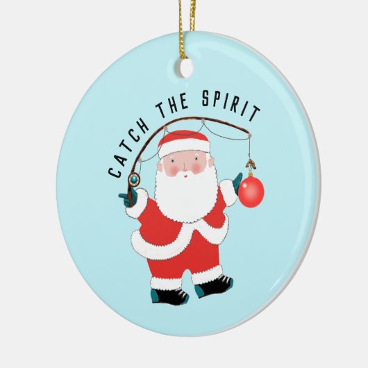 魚釣りフィッシャーマンクリスマスコレクション セラミックオーナメント (左)