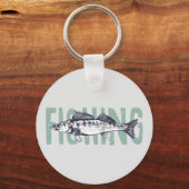 魚釣りフィッシャーマンフィッシュ文字アート キーホルダー (正面)