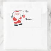 魚釣りフィッシャーマンホリデーギフトラベル 長方形シール (バッグ)