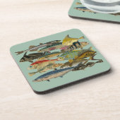 魚釣りフィッシャーマン深いシー魚釣りエキゾチック コースター (左側)