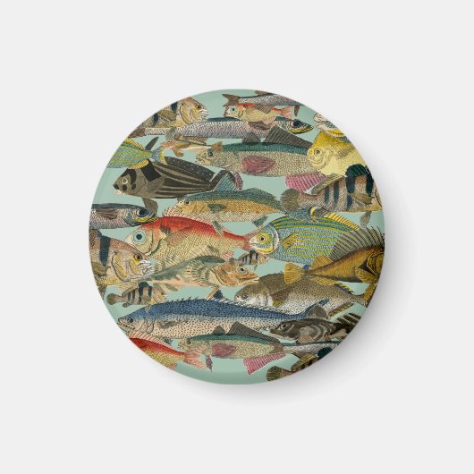 魚釣りフィッシャーマン深いシー魚釣りエキゾチック マグネット (正面)