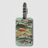 魚釣りフィッシャーマン深いシー魚釣りエキゾチック ラゲッジタグ (正面縦)