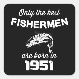 魚釣りフィッシャーマン70誕生日 スクエアシール