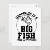 魚釣りフィッシュフィッシャーアウトドアおもしろいジョークスクエアS ポストカード (正面/裏面)