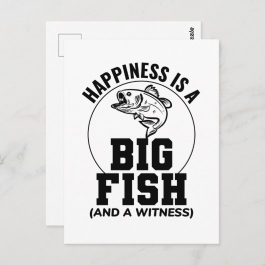 魚釣りフィッシュフィッシャーアウトドアおもしろいジョークスクエアS ポストカード (正面/裏面)