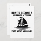 魚釣りフィッシュフィッシャーズアウトドアおもしろいスクエアステッキ ポストカード (正面/裏面)