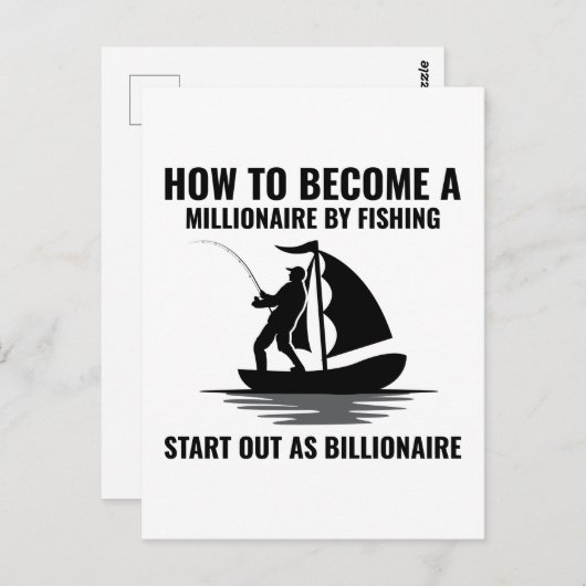 魚釣りフィッシュフィッシャーズアウトドアおもしろいスクエアステッキ ポストカード (正面/裏面)