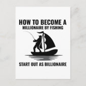 魚釣りフィッシュフィッシャーズアウトドアおもしろいスクエアステッキ ポストカード (正面)