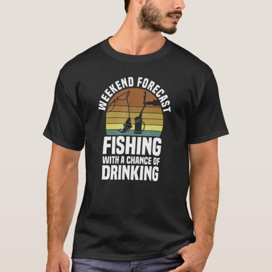 魚釣りフックフィッシュロッド Tシャツ (正面)