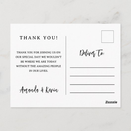 魚釣りフック写真はがき結婚のサンキューユー ポストカード (裏面)