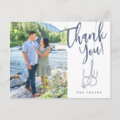 魚釣りフック写真はがき結婚のサンキューユー ポストカード (正面)