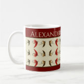 魚釣りフライ素朴サケ コーヒーマグカップ (左)