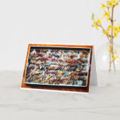 魚釣りフライ カード (黄色い花)