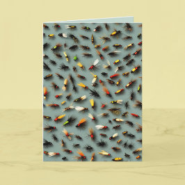 魚釣りフライ – Happy Faters Day カード