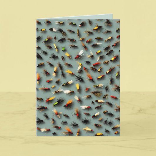 魚釣りフライ – Happy Faters Day カード