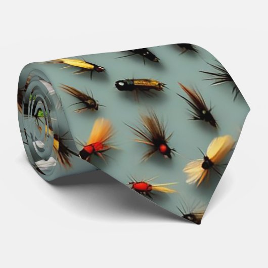 魚釣りフライ – Happy Faters Day ネクタイ (ロール)