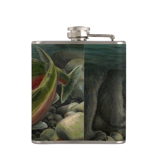 魚釣りフラッカスタムクフィッシャーマンサーモンドリンクフラスコ フラスク (裏面)