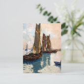 魚釣りフランスのボート1925 ポストカード (スタンド正面)