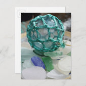 魚釣りフロートon glass、アラスカ ポストカード (正面/裏面)