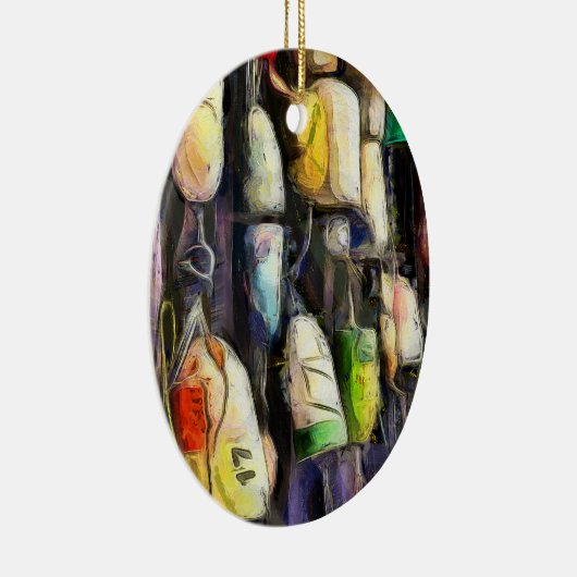 魚釣りブイのクリスマスオーナメント セラミックオーナメント (右)