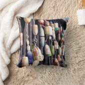 魚釣りブイズオン素朴建物 クッション (ブランケット)