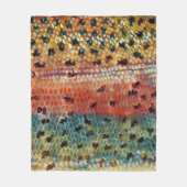 魚釣りブルックトラウト フリースブランケット (正面)