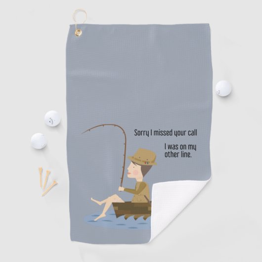 魚釣りブルーおもしろい申し訳恋しく思ないコール引用文 ゴルフタオル (インサイチュ)
