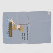 魚釣りブルーおもしろい申し訳恋しく思ないコール引用文 ゴルフタオル (横)