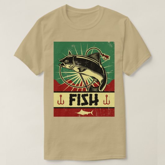 魚釣りプロパガンダ Tシャツ (デザイン正面)