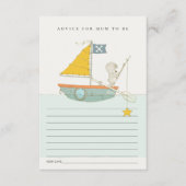 魚釣りベアヨットアドバイスムーム赤ちゃんシャワー エンクロージャーカード (正面)