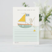 魚釣りベアヨットアドバイスムーム赤ちゃんシャワー エンクロージャーカード (スタンド正面)