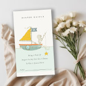 魚釣りベアラボートおむつラッフルベビーシャワー エンクロージャーカード