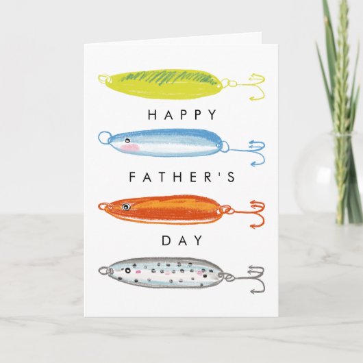 魚釣りベイトハッピーファーザーズデイ カード (正面)