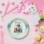 魚釣りベビーとテディベア | 赤ちゃんシャワー ペーパープレート (パーティー)