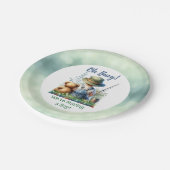 魚釣りベビーとテディベア | 赤ちゃんシャワー ペーパープレート (アングル)