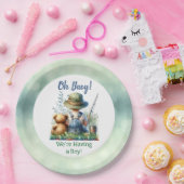 魚釣りベビーとテディベア | 赤ちゃんシャワー ペーパープレート (パーティー)