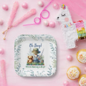 魚釣りベビーとテディベア | 赤ちゃんシャワー ペーパープレート (パーティー)