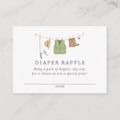 魚釣りベビーシャワーおむつラッフルチケット エンクロージャーカード (正面)